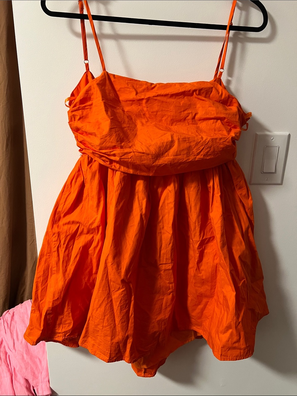 Women’s Orange Spaghetti-Strap Sundress